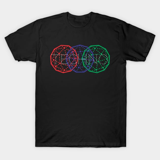 Technicolor Techno Music Lover T-Shirt by Muzehack